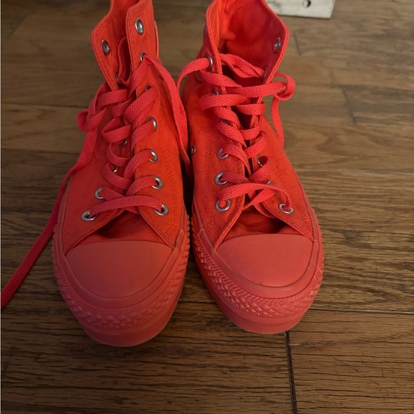 Neon Orange Platform Converse - Picture 2 of 4